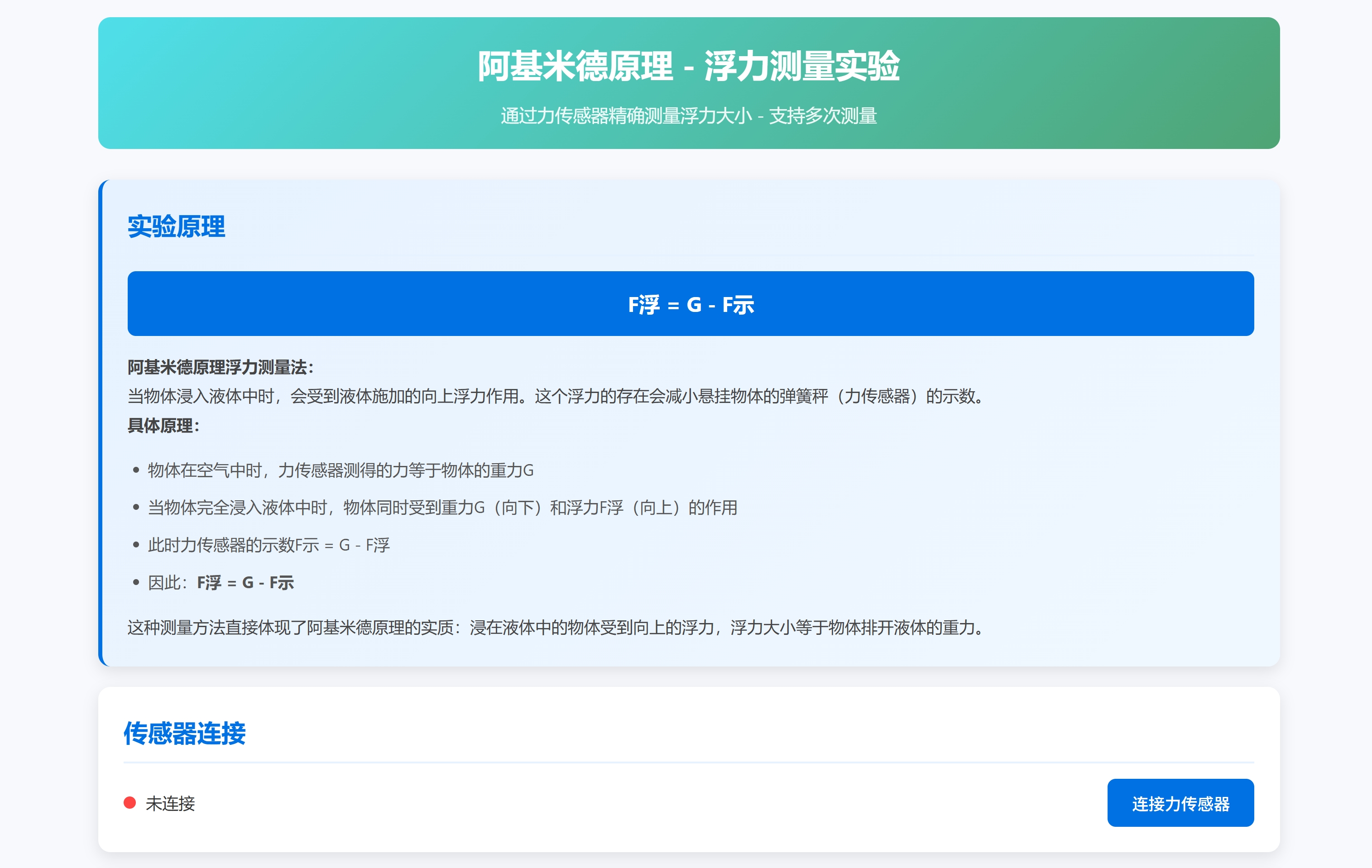 阿基米德原理实验